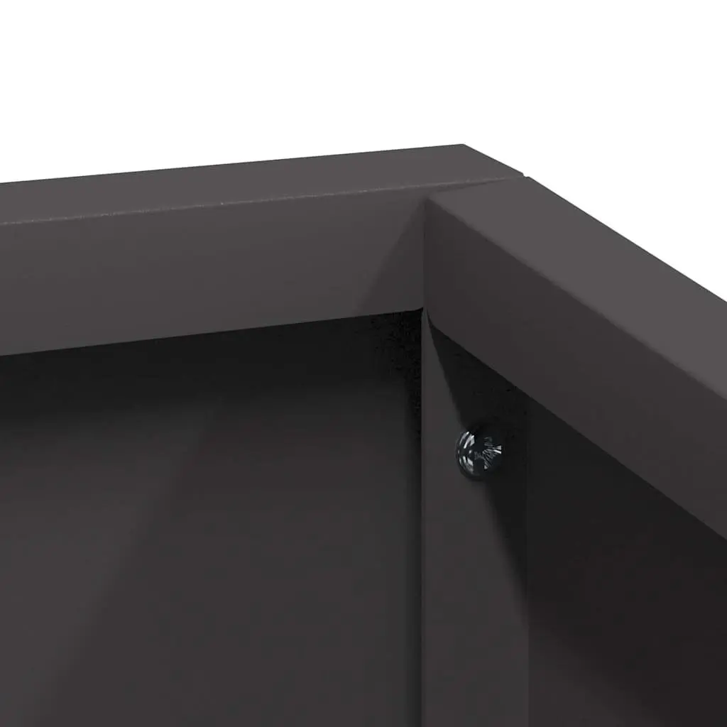 Metal Garden Planter Black 100 x 100 x 50 cm Outdoor Raised Bed Flower Box