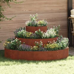 Compact Square Metal Garden Planter with Steel Build 120x120x20cm