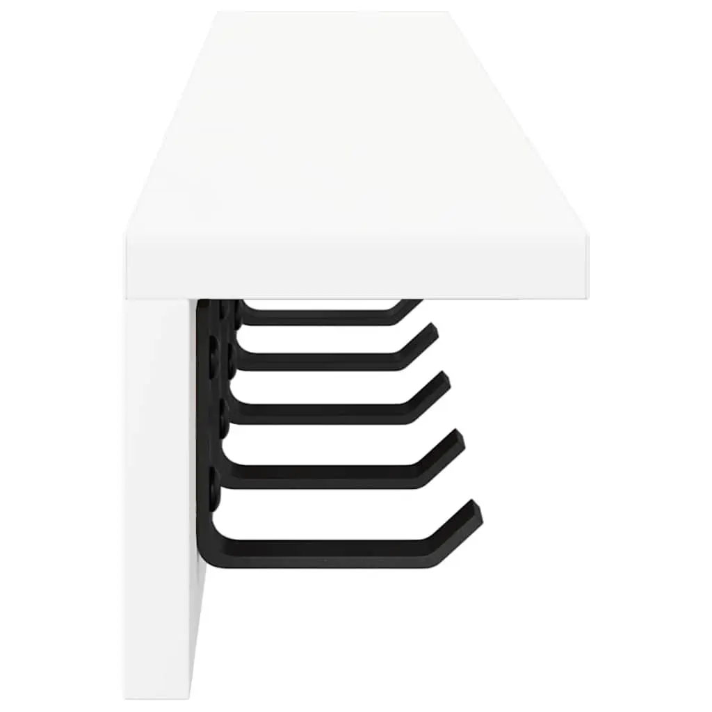 Wall-Mounted Coat Rack Organizer White Hallway Storage Hooks Shelves Modern