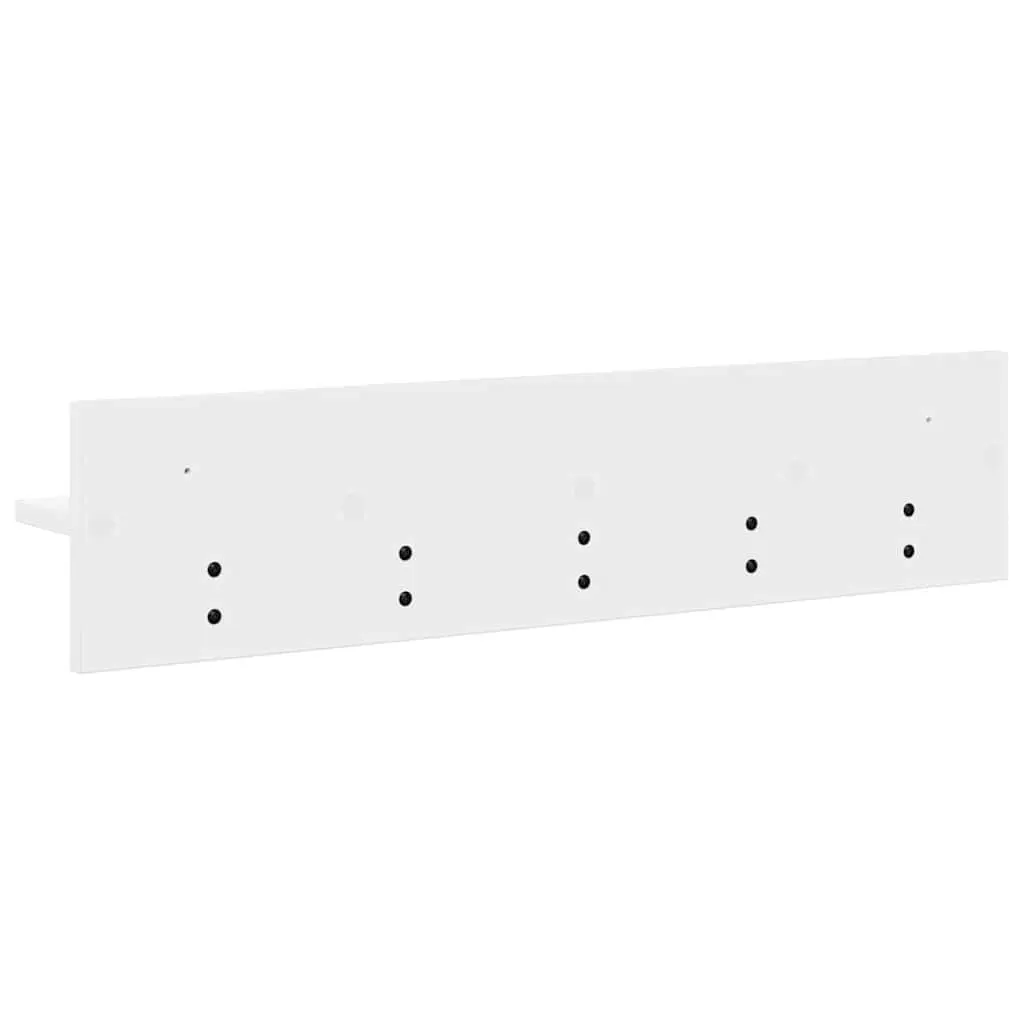 Wall-Mounted Coat Rack White Engineered Wood Hallway Storage Organiser 80cm