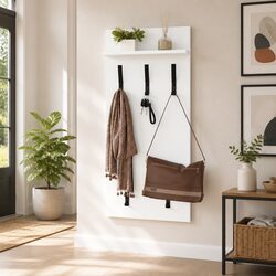 Efficient Wall-Mounted Coat Rack in Elegant White