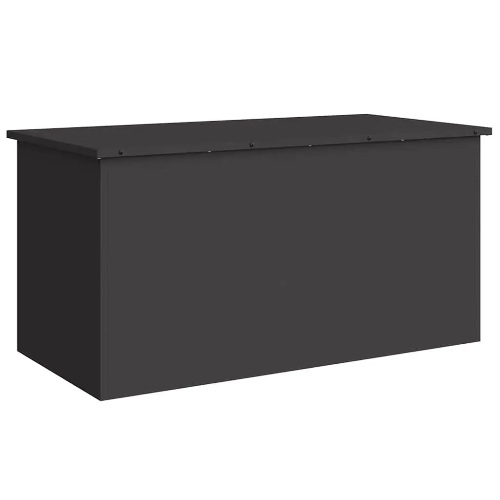 Garden Storage Cushion Box Black Steel Weatherproof Gas Lift Lid
