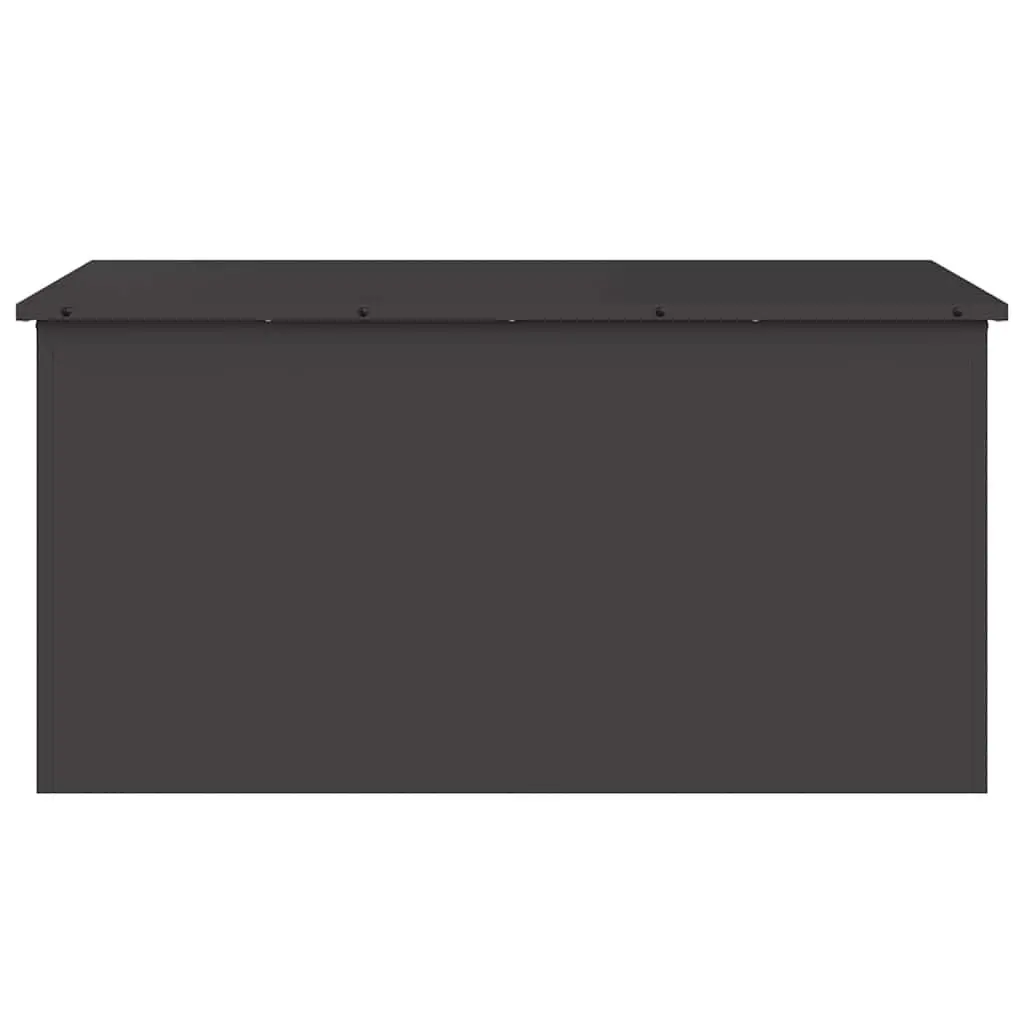 Garden Storage Cushion Box Black Steel Weatherproof Gas Lift Lid