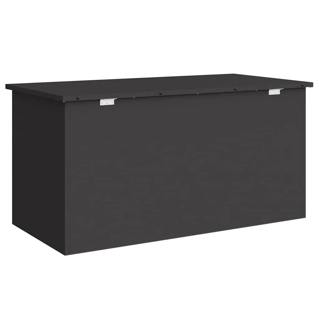 Garden Storage Cushion Box Black Steel Weatherproof Gas Lift Lid