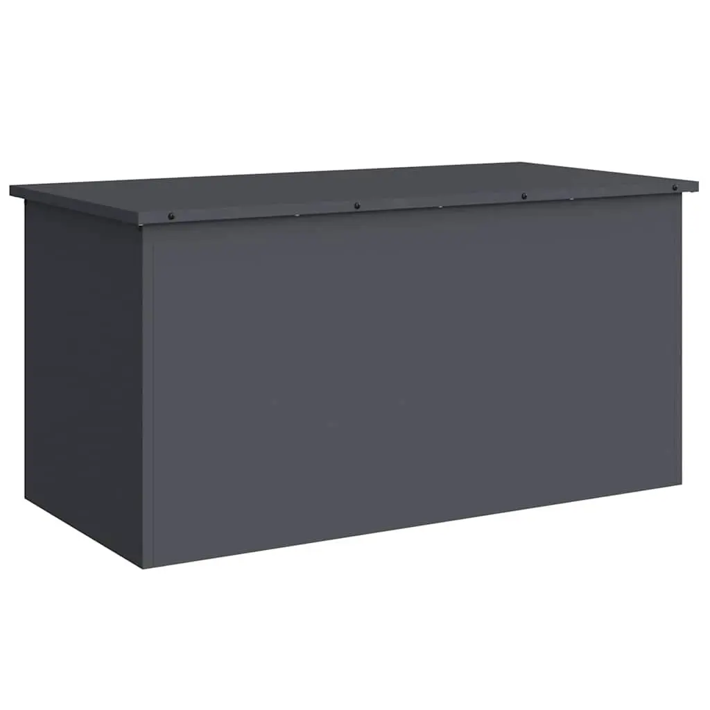 Garden Storage Box Anthracite 100x50.5x50cm Steel Gas Lift Lid Outdoor Bench Seat