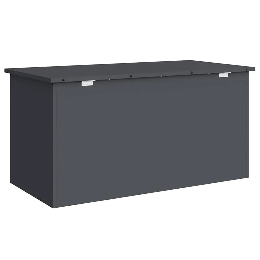 Garden Storage Box Anthracite 100x50.5x50cm Steel Gas Lift Lid Outdoor Bench Seat