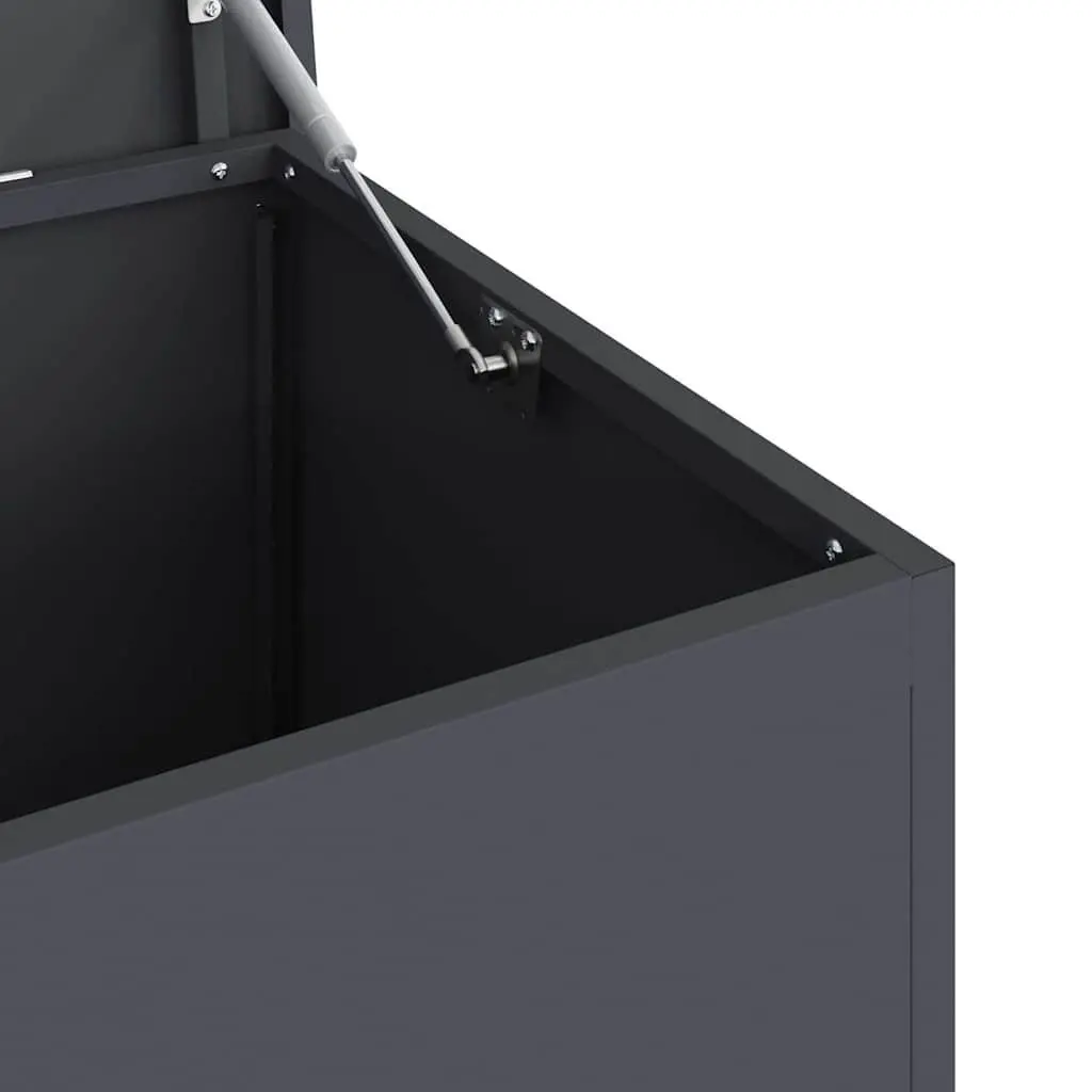 Garden Storage Box Anthracite 100x50.5x50cm Steel Gas Lift Lid Outdoor Bench Seat