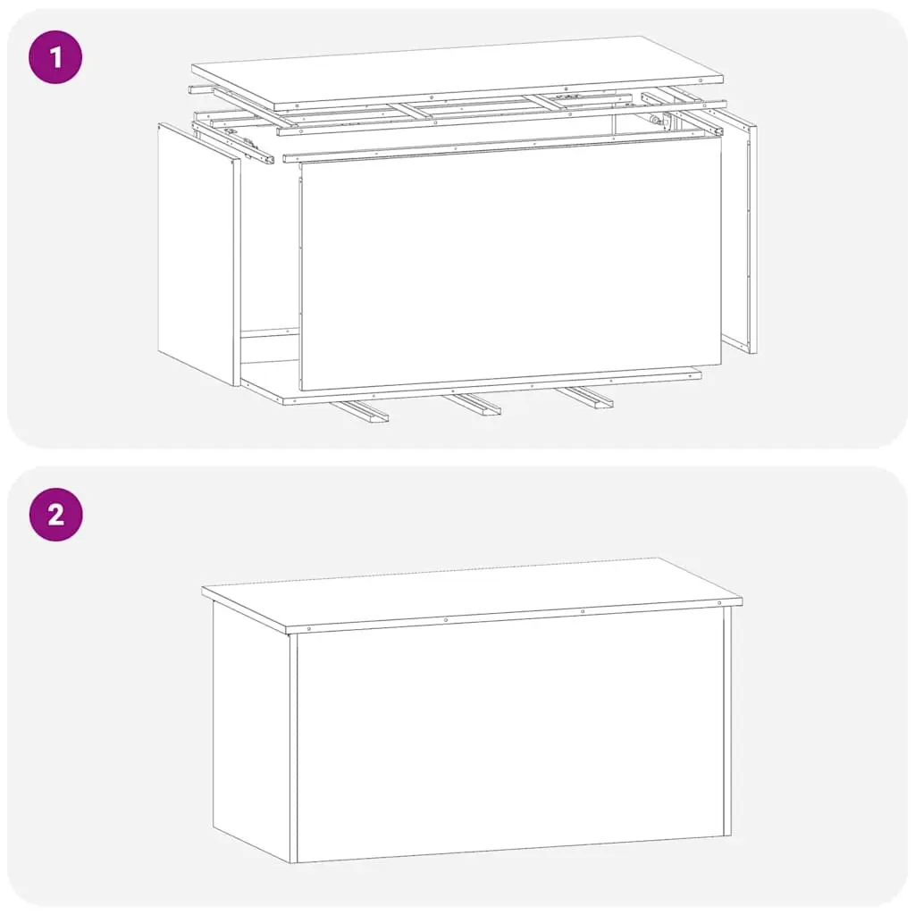 Garden Storage Box Anthracite 100x50.5x50cm Steel Gas Lift Lid Outdoor Bench Seat