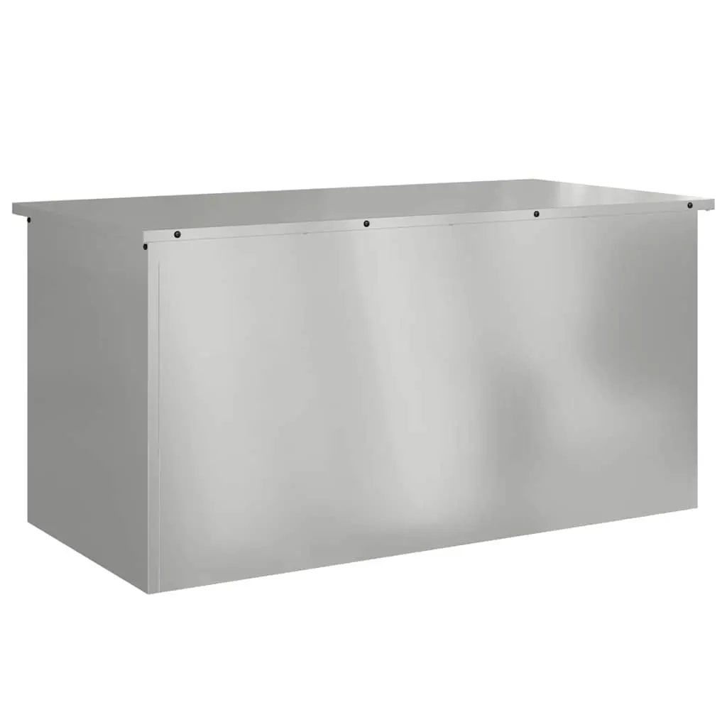 Steel Garden Storage Cushion Box Silver 100x50 Gas Lift Lid Weatherproof Outdoor Organizer