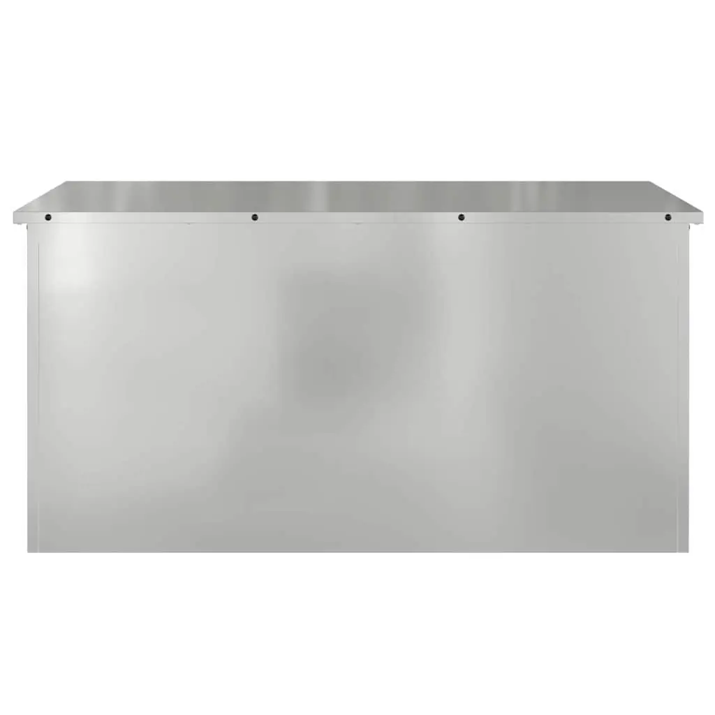 Steel Garden Storage Cushion Box Silver 100x50 Gas Lift Lid Weatherproof Outdoor Organizer