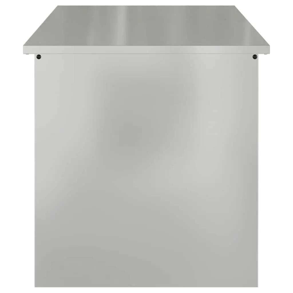 Steel Garden Storage Cushion Box Silver 100x50 Gas Lift Lid Weatherproof Outdoor Organizer