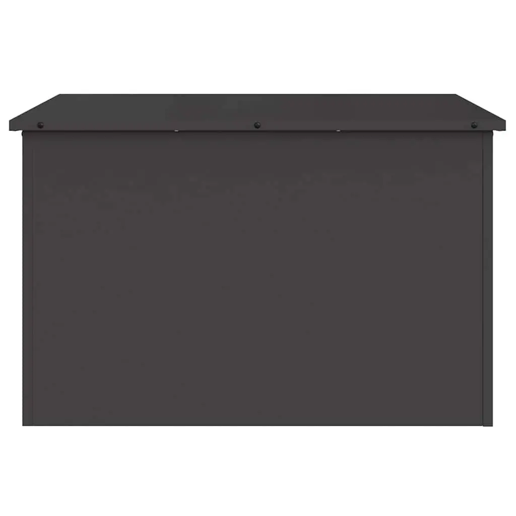 Garden Storage Box Black Steel 80x50cm Weather Resistant Gas Lift Lid