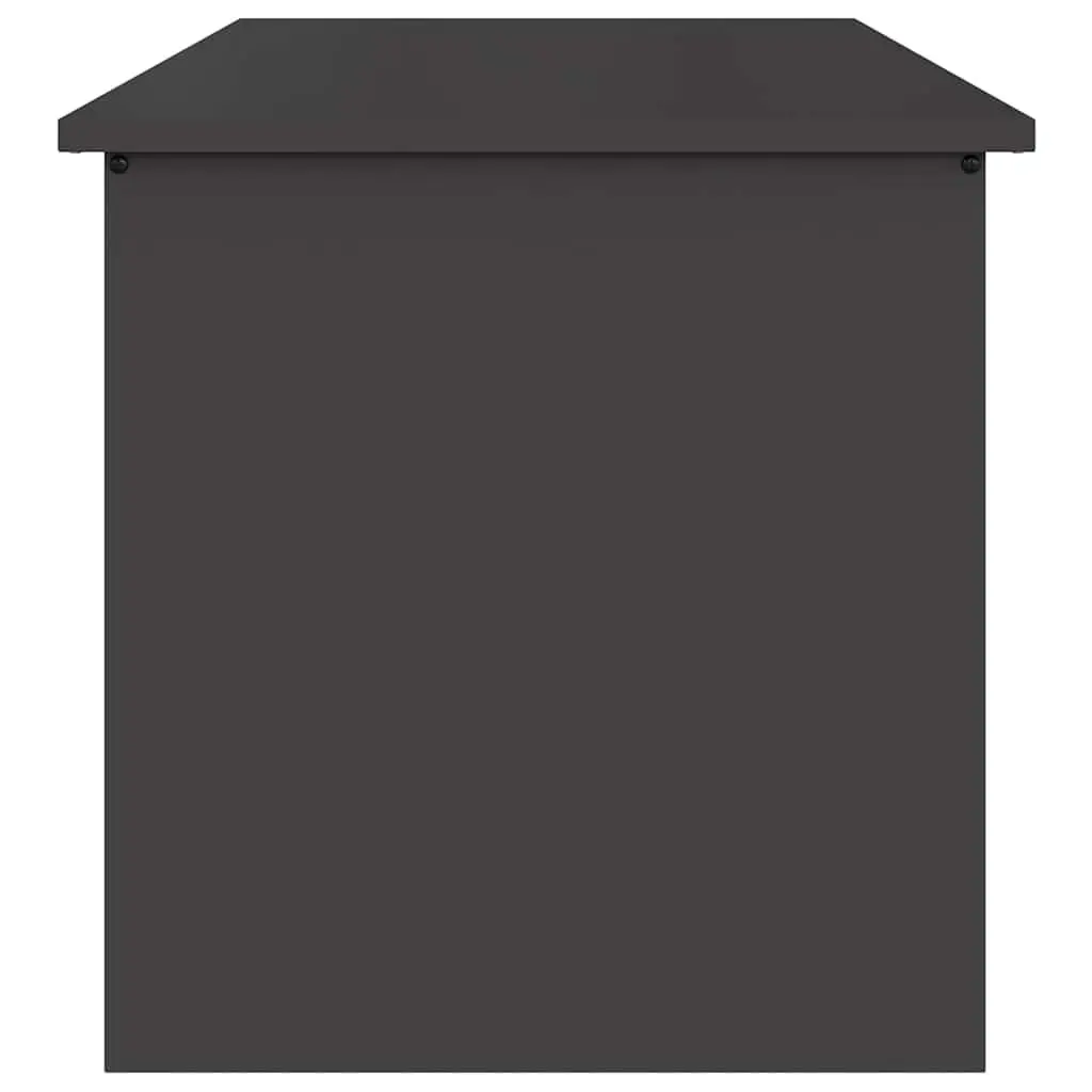 Garden Storage Box Black Steel 80x50cm Weather Resistant Gas Lift Lid