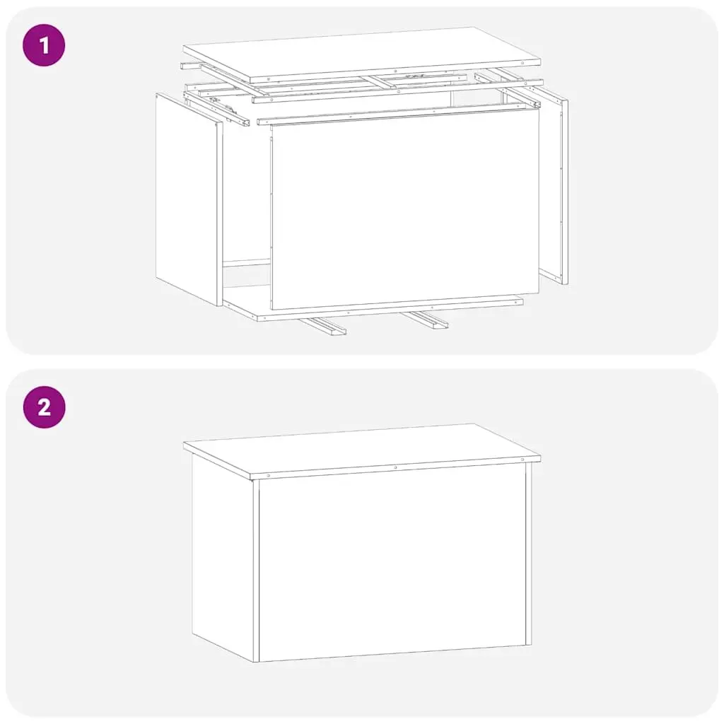 Garden Storage Box Black Steel 80x50cm Weather Resistant Gas Lift Lid