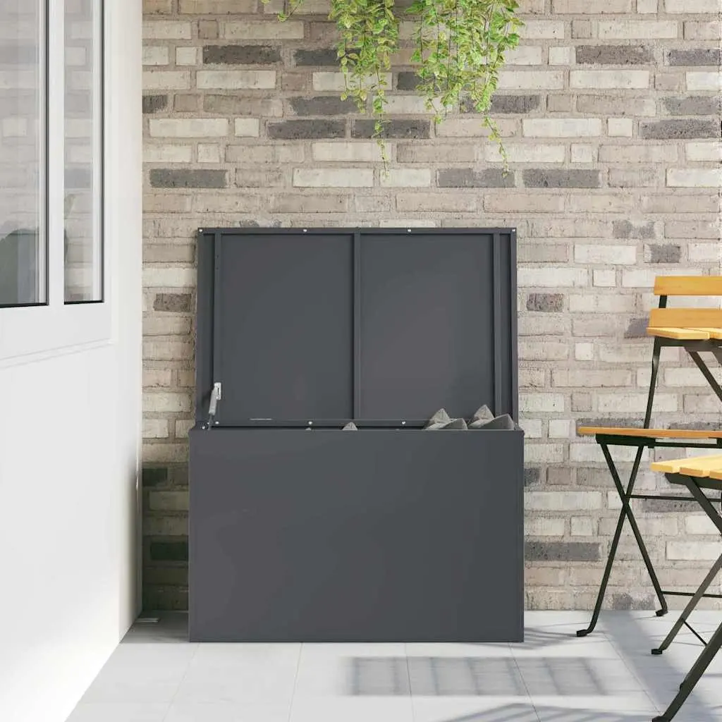 Steel Garden Storage Cushion Box Anthracite 80 x 50.5 x 50 cm Gas Lift Lid