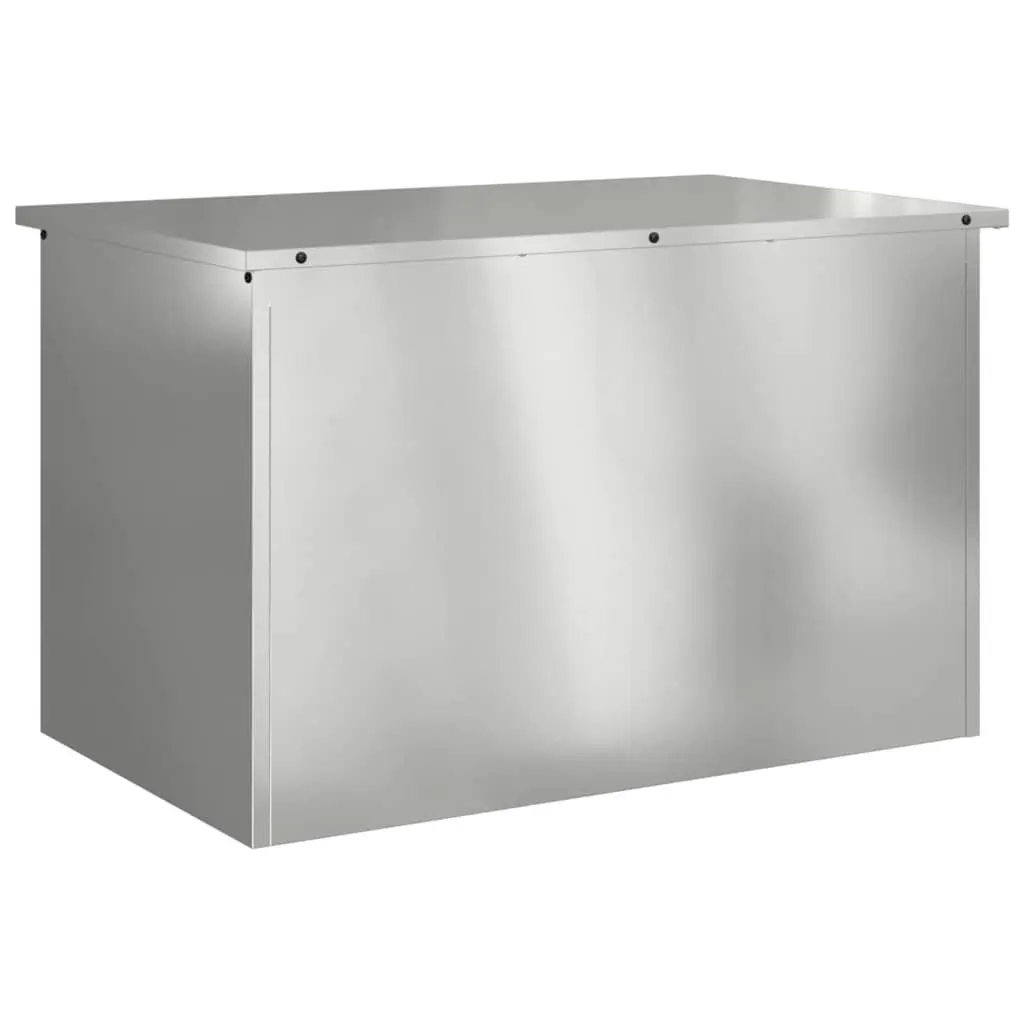 Garden Storage Cushion Box Silver 80x50.5x50cm Galvanised Steel Weather Resistant Outdoor Bench Seat