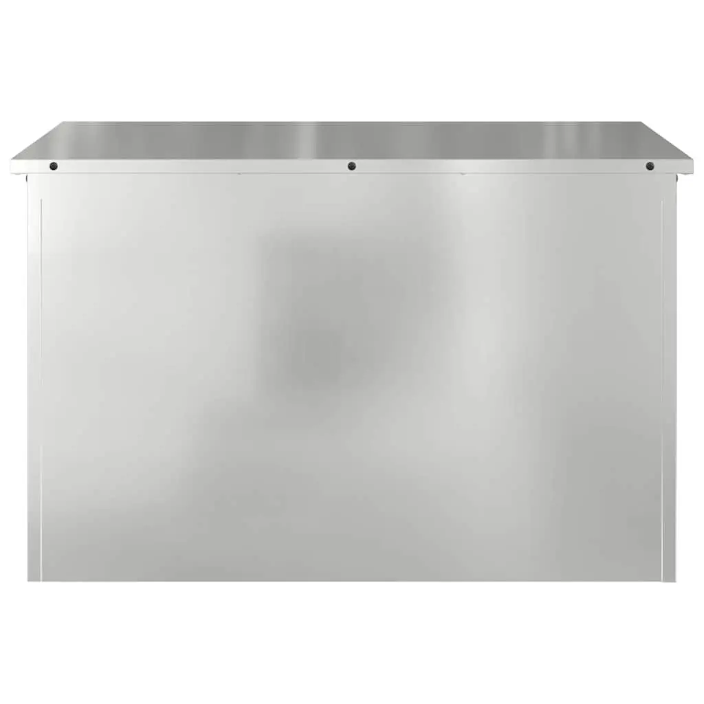 Garden Storage Cushion Box Silver 80x50.5x50cm Galvanised Steel Weather Resistant Outdoor Bench Seat