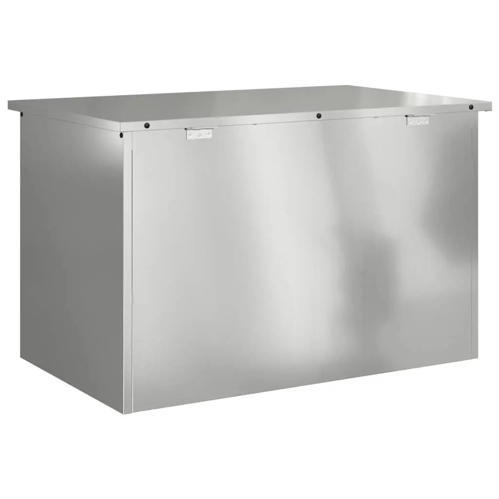 Garden Storage Cushion Box Silver 80x50.5x50cm Galvanised Steel Weather Resistant Outdoor Bench Seat