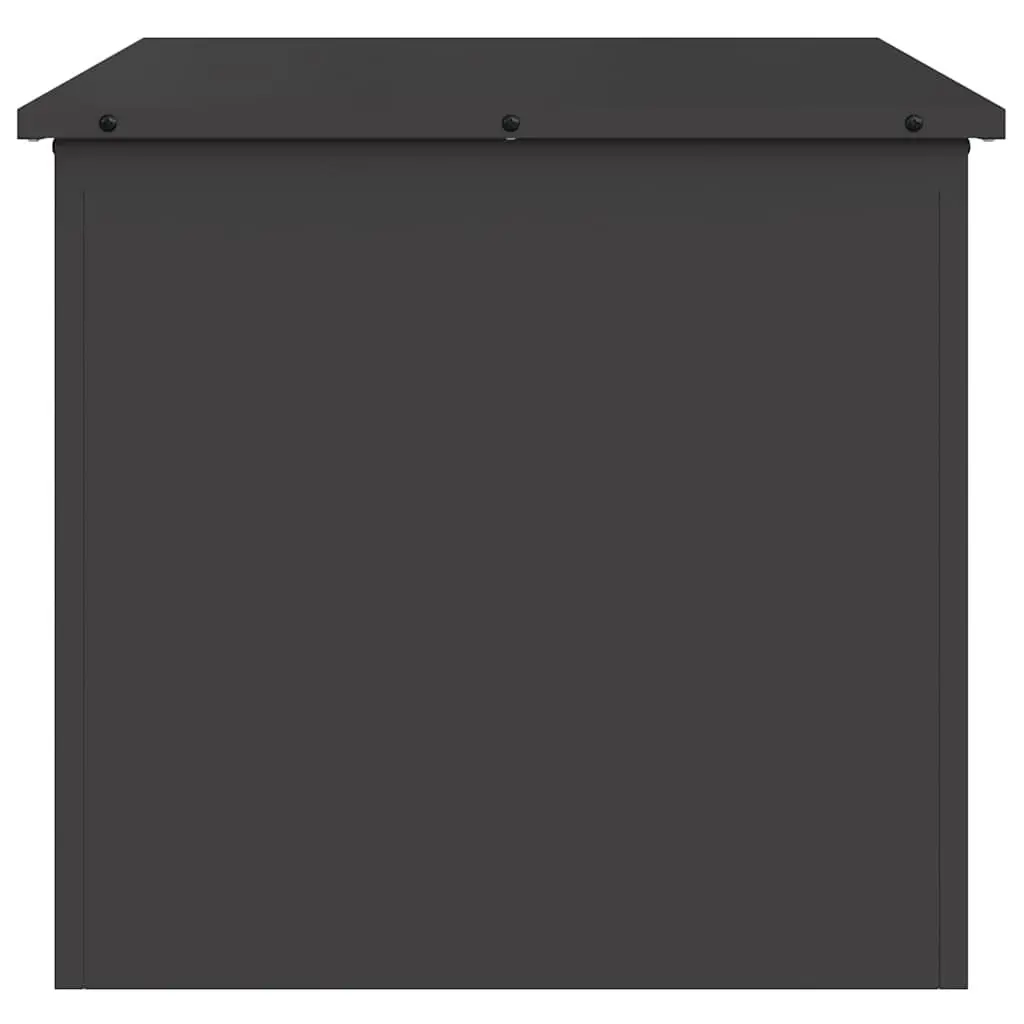 Garden Storage Cushion Box Black 55x50.5x50 cm Weather Resistant Gas-lift Mechanism Sturdy Top Industrial Style Galvanised Steel