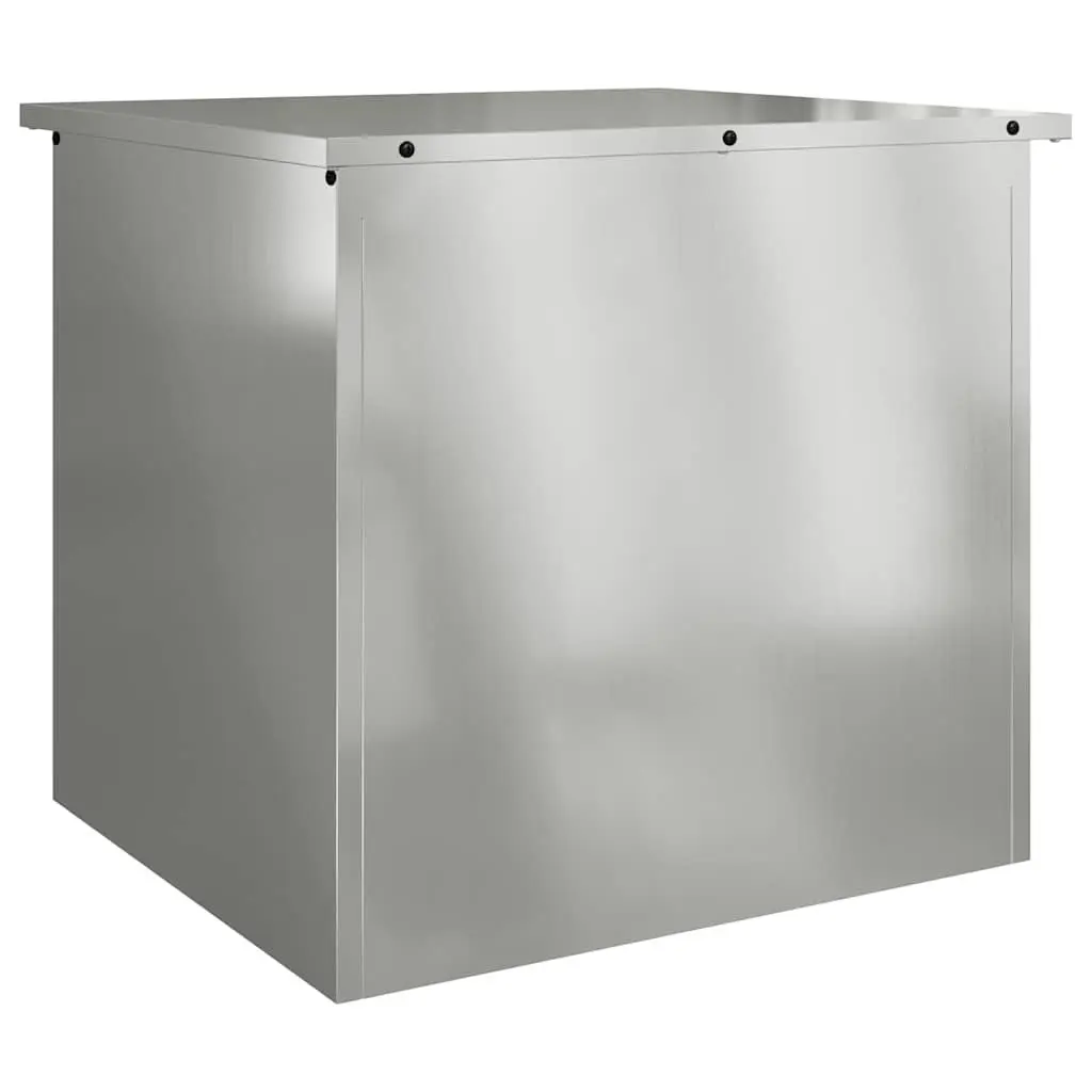 Garden Storage Box Silver Steel 55x50.5x50cm Weatherproof Gas Lift Lid
