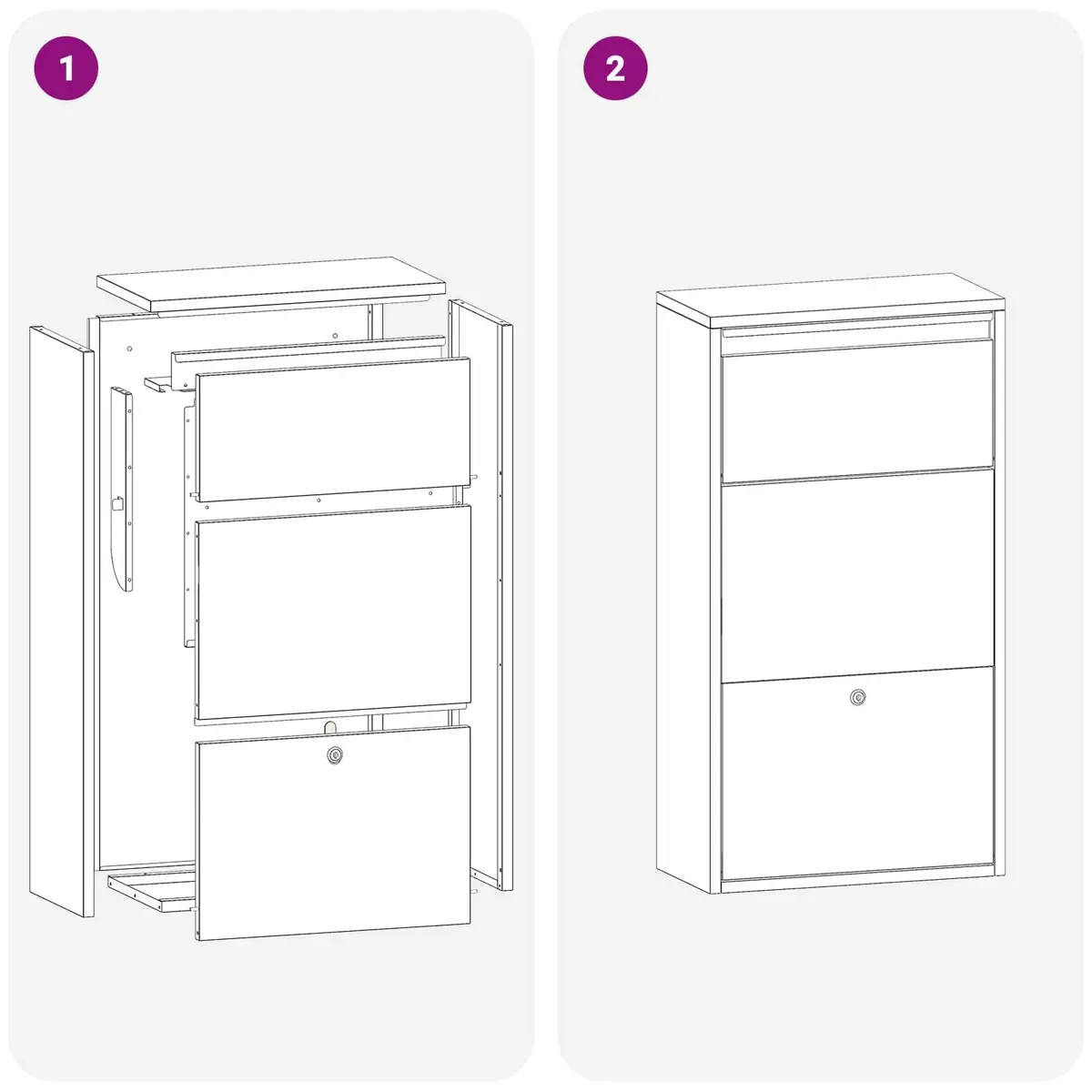 Parcel Drop Box Brown Weathering Steel Rectangular Secure Locking System