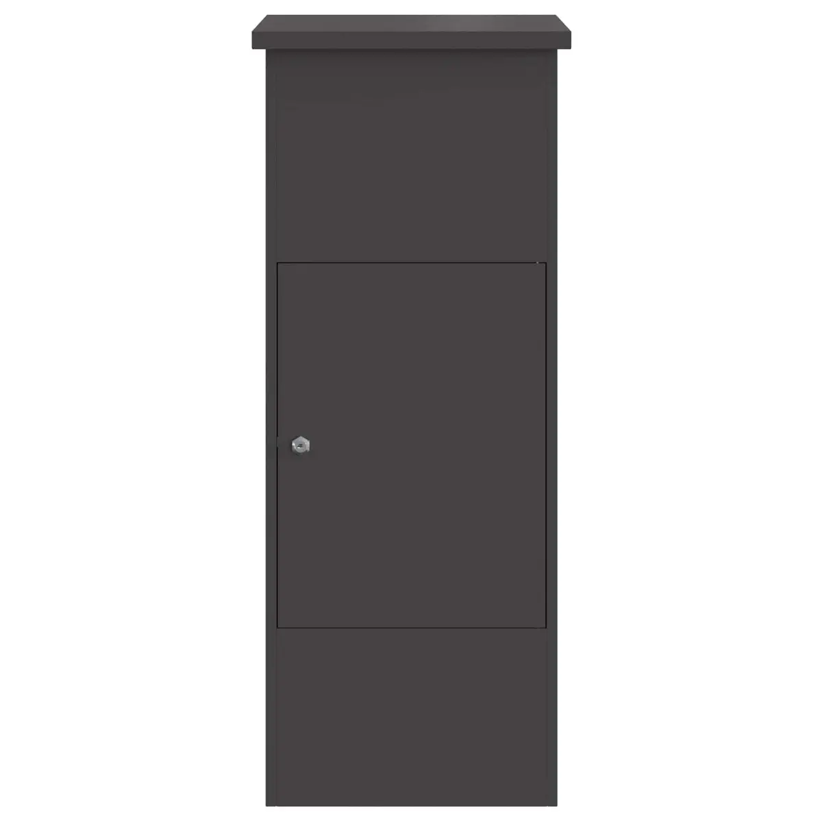 Parcel Drop Box Black Steel Outdoor Storage Hinged Doors