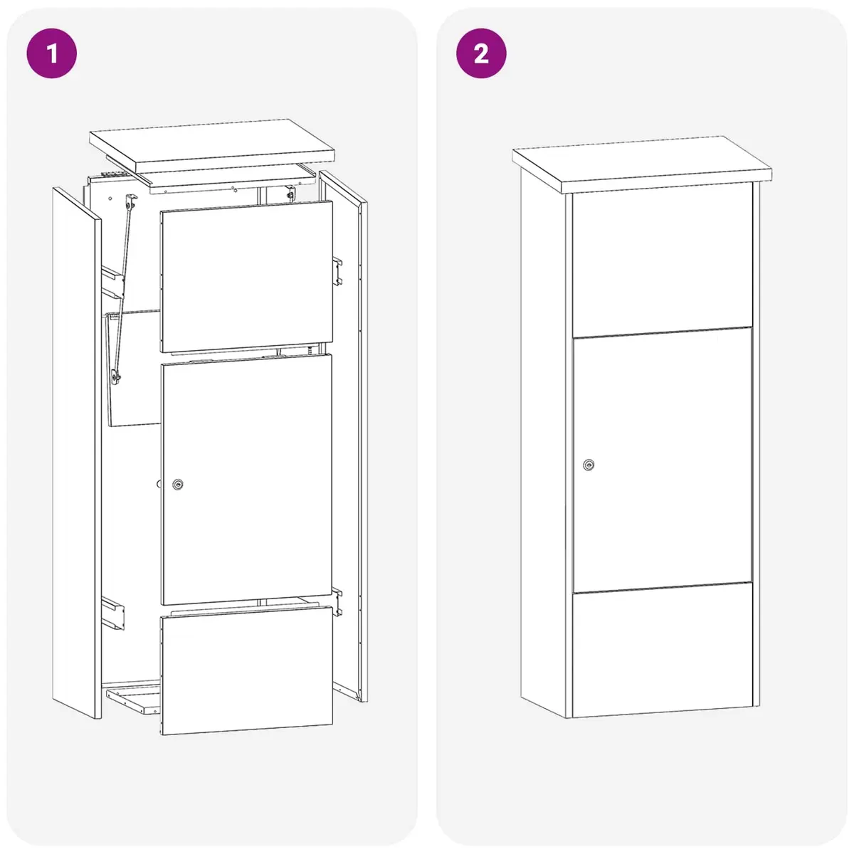 Parcel Drop Box Anthracite 44.5 x 29 x 110.5 cm Steel Secure Deadbolt Lock Outdoor