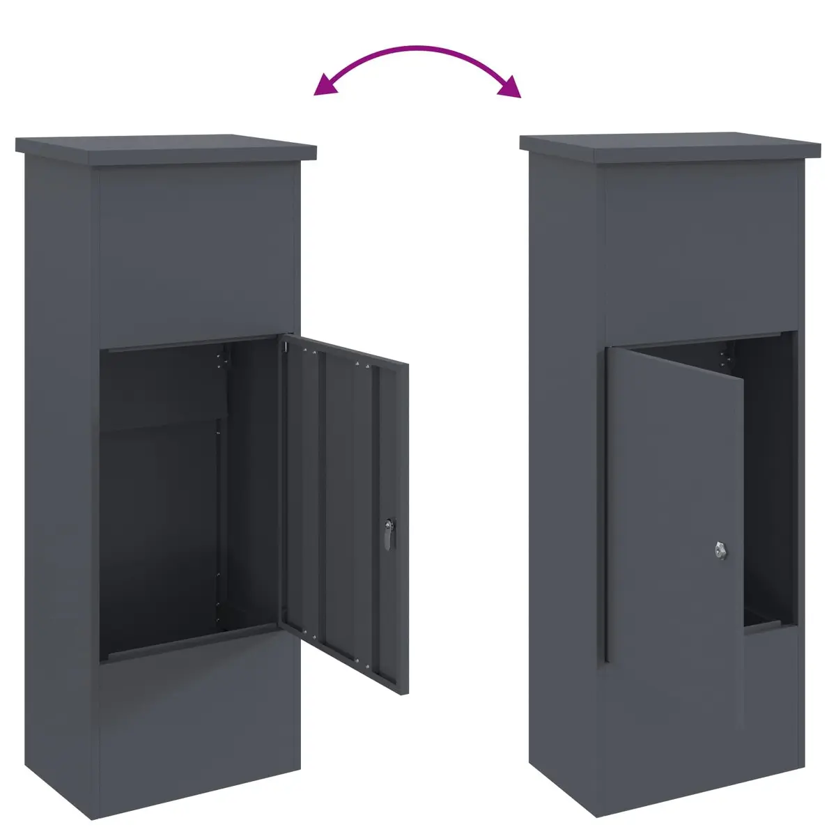 Parcel Drop Box Anthracite 44.5 x 29 x 110.5 cm Steel Secure Deadbolt Lock Outdoor