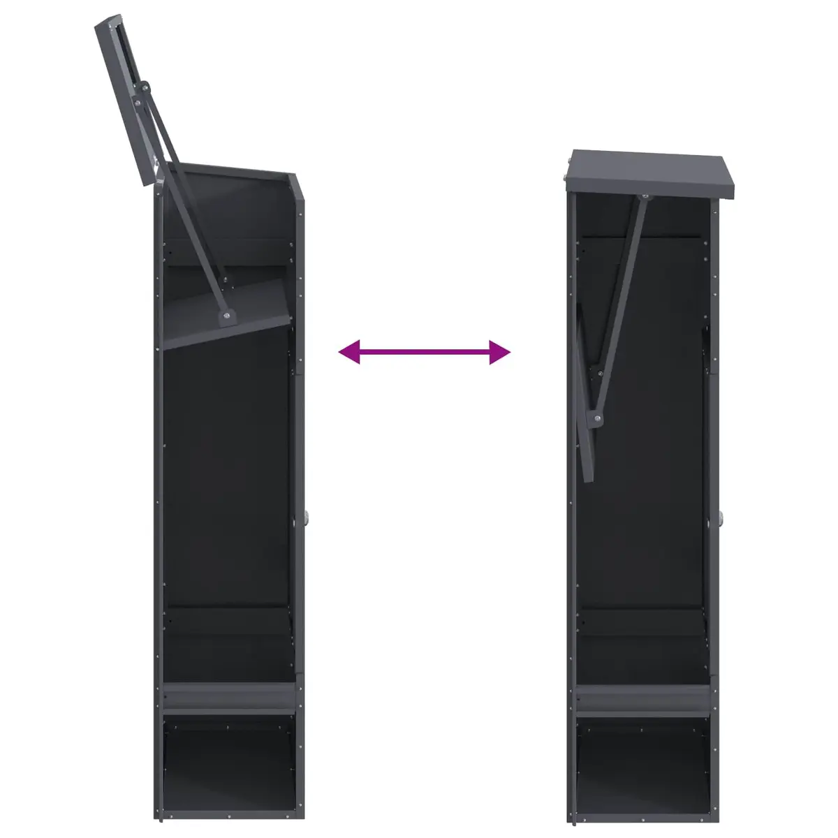 Parcel Drop Box Anthracite 44.5 x 29 x 110.5 cm Steel Secure Deadbolt Lock Outdoor