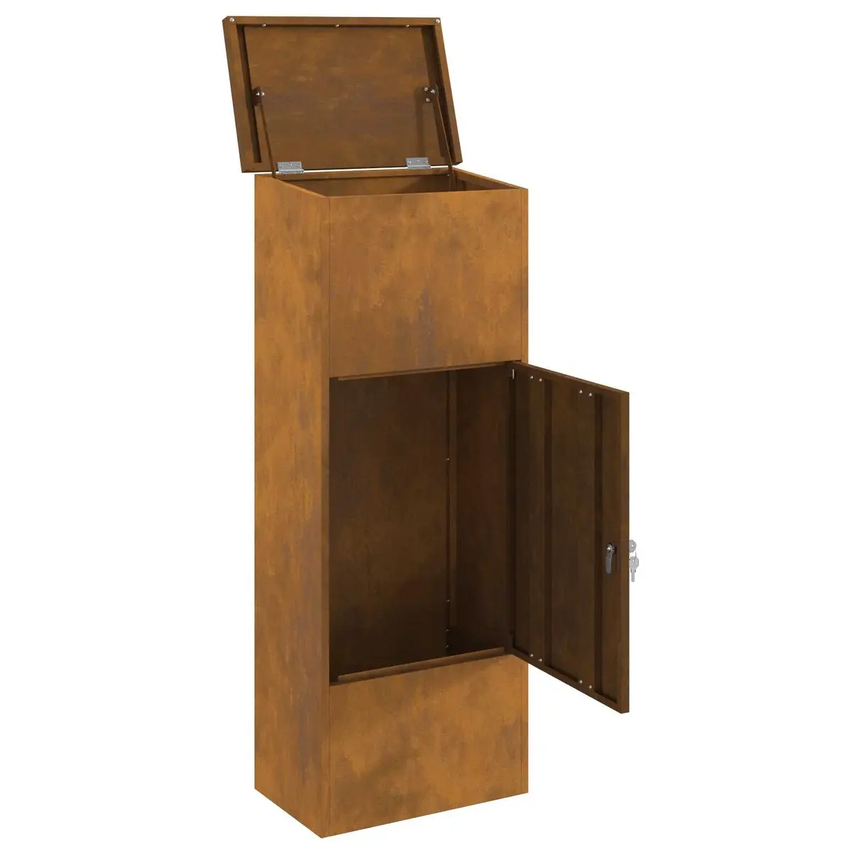 Parcel Drop Box Steel Brown 44.5 x 29 x 110.5 cm Secure Lock