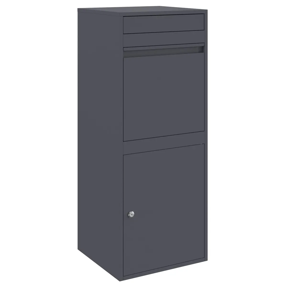 Parcel Drop Box with Storage Anthracite Outdoor Garden Mailbox Steel Secure