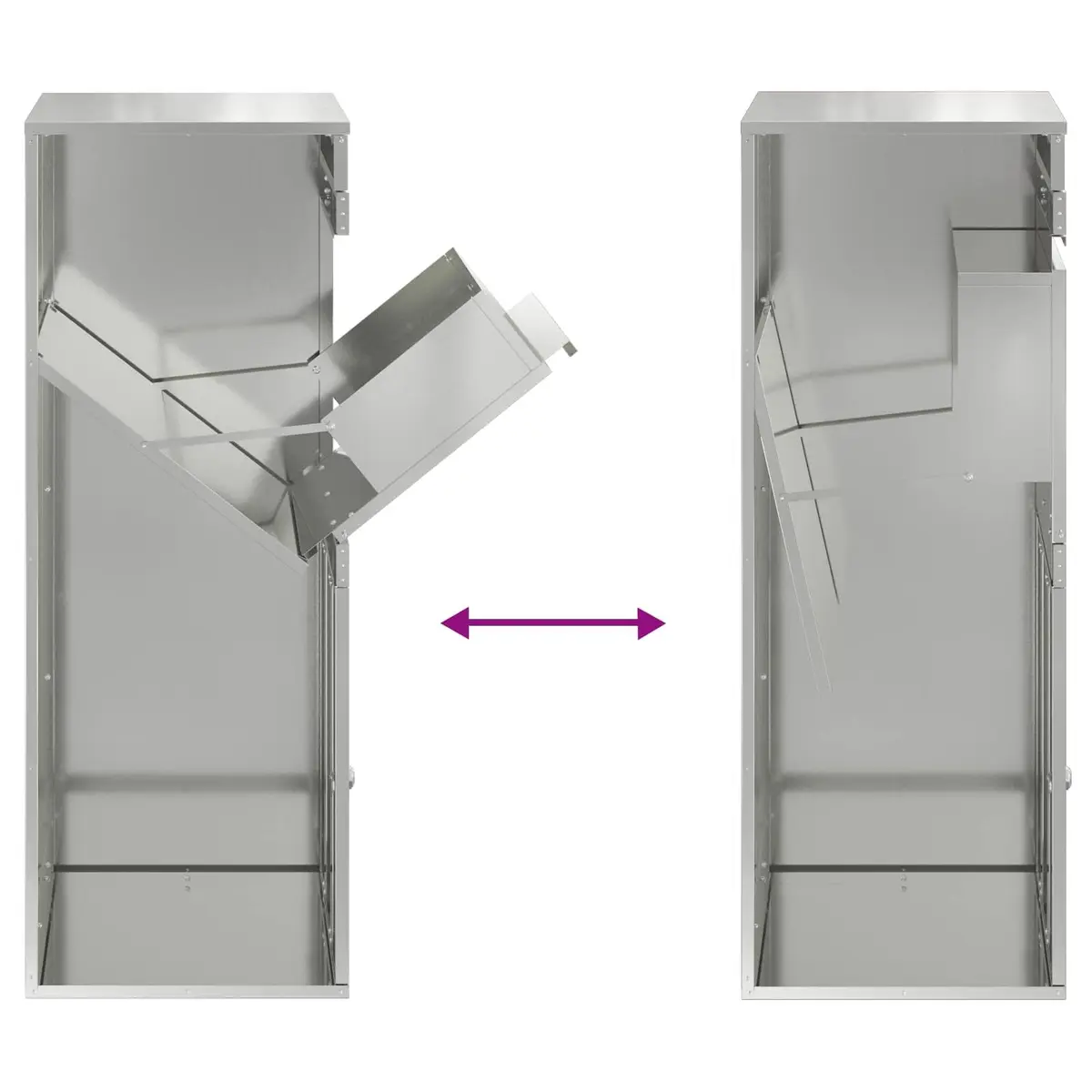 Outdoor Parcel Drop Box Silver Galvanised Steel Hinged Door Deadbolt Lock