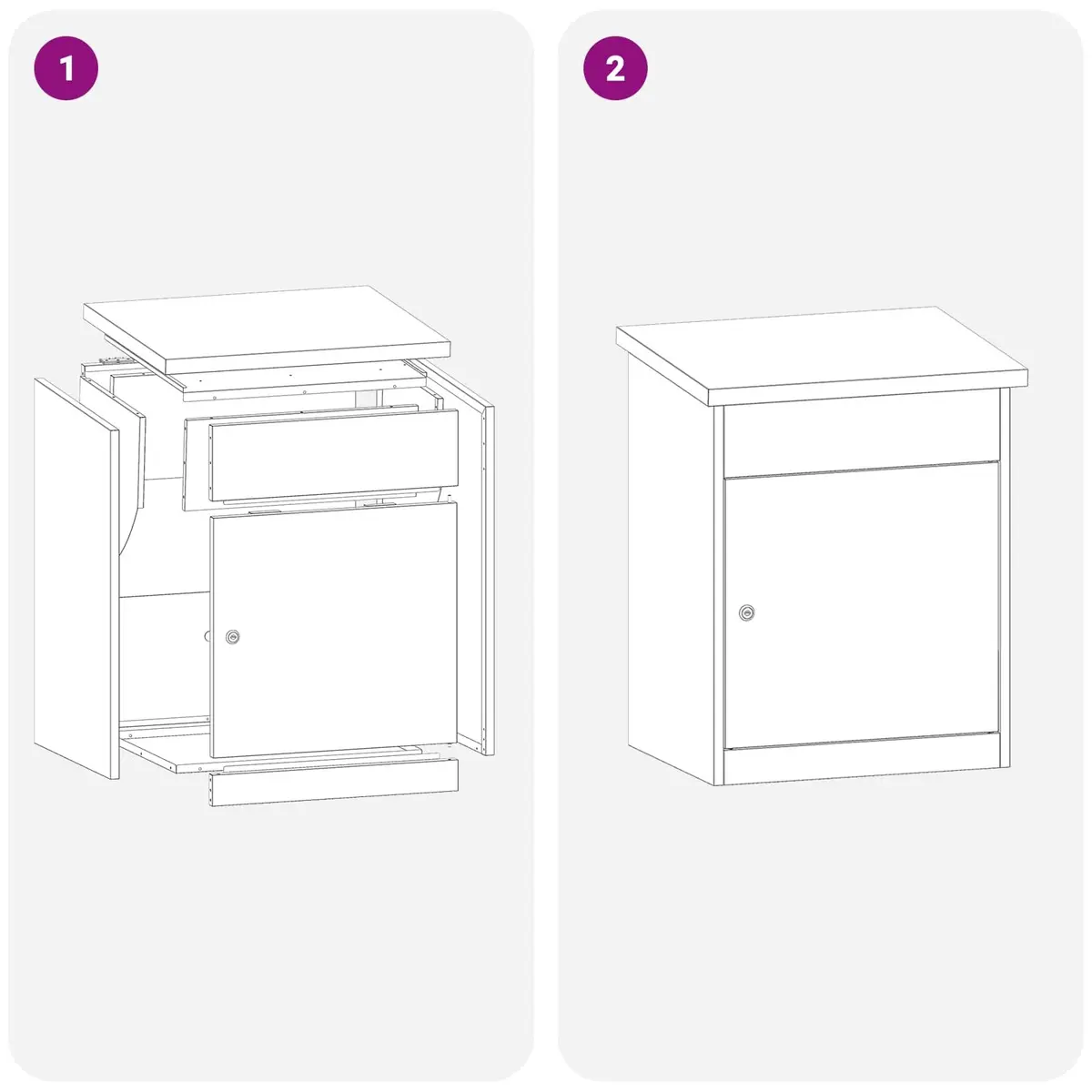 Parcel Drop Box Anthracite Steel Weatherproof Outdoor with Deadbolt Lock