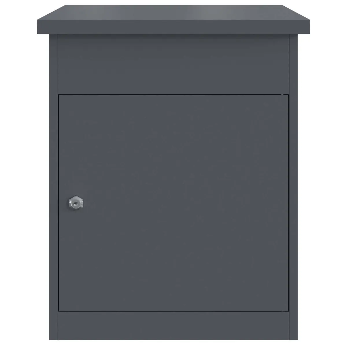 Parcel Drop Box Anthracite Steel Weatherproof Outdoor with Deadbolt Lock