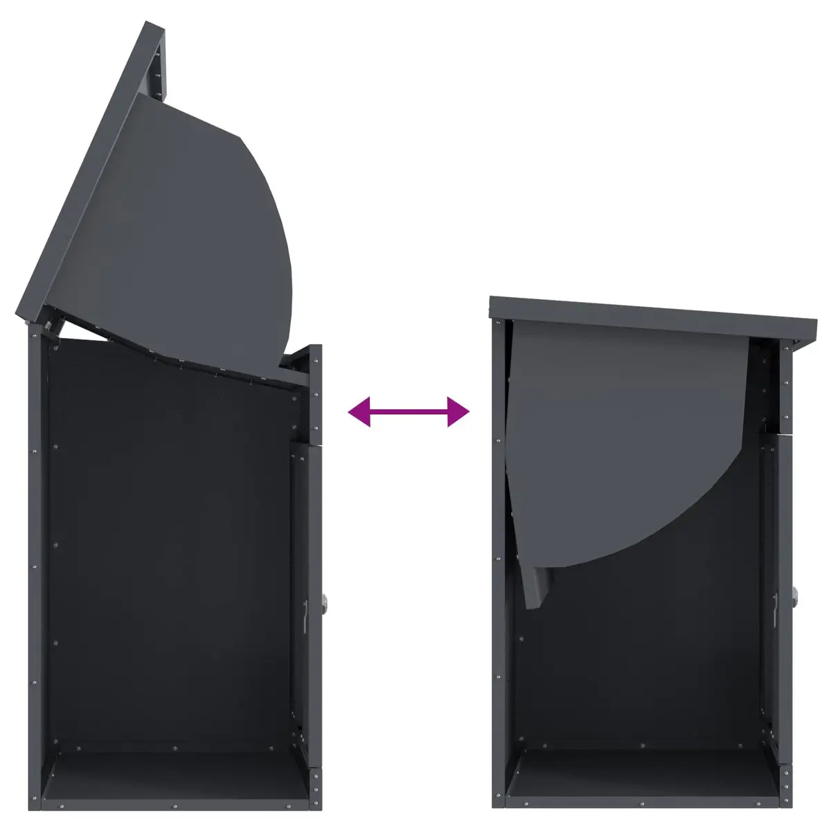 Parcel Drop Box Anthracite Steel Weatherproof Outdoor with Deadbolt Lock