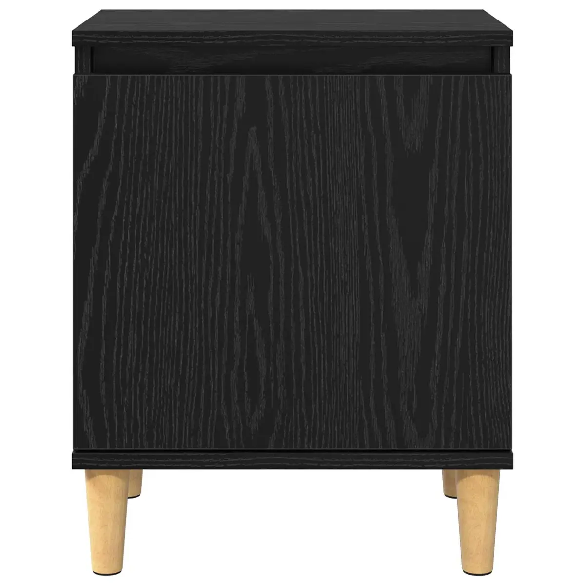 Bedside Cabinet Black Oak 40 x 30 x 50 cm Modern Engineered Wood Nightstand with Hinged Door