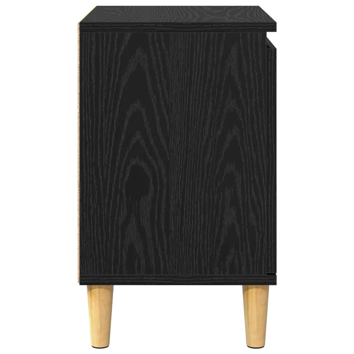 Bedside Cabinet Black Oak 40 x 30 x 50 cm Modern Engineered Wood Nightstand with Hinged Door