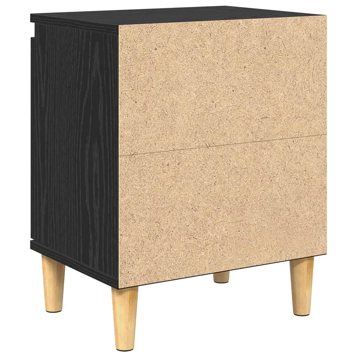 Bedside Cabinet Black Oak 40 x 30 x 50 cm Modern Engineered Wood Nightstand with Hinged Door