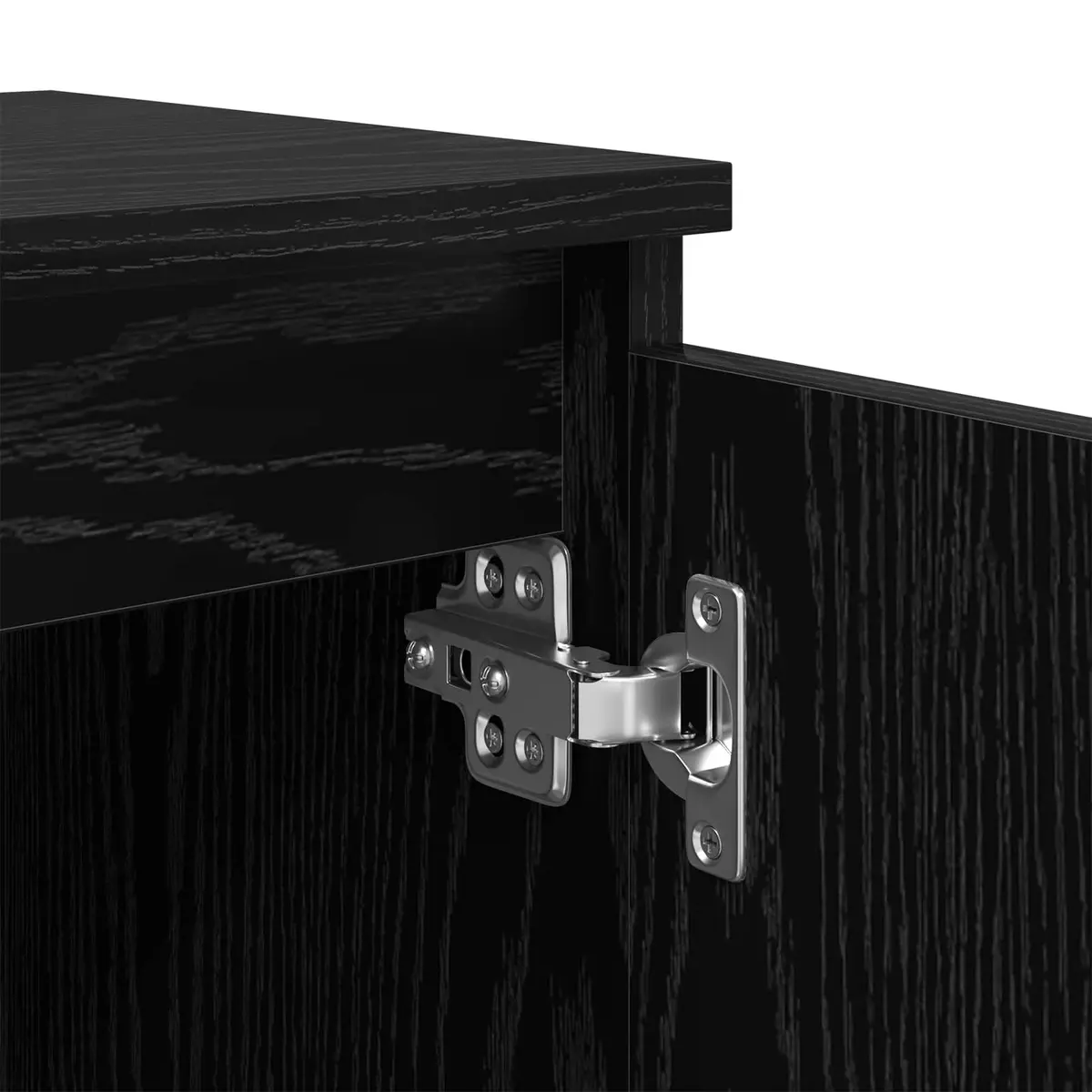 Bedside Cabinet Black Oak 40 x 30 x 50 cm Modern Engineered Wood Nightstand with Hinged Door
