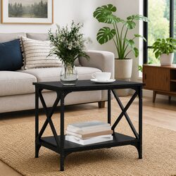 Concise Black Oak Coffee Table at 55 cm