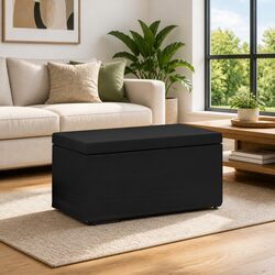 Compact Black Bar Stool with Cozy Cushioning