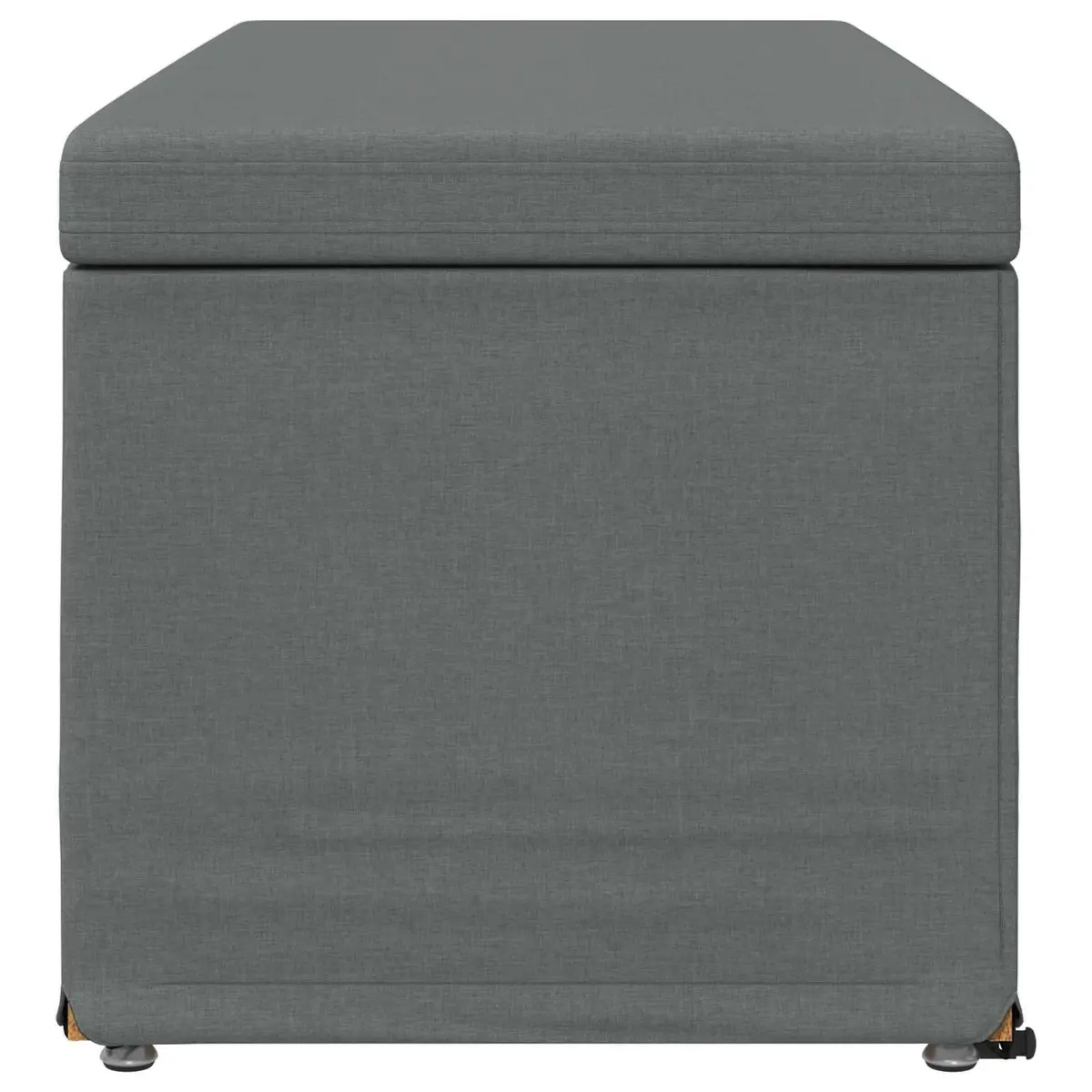 Backless Bar Stool Grey Compact Fabric Cushion Seat Indoor Kitchen Dining Room