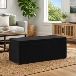 Bar Stool Black Backless Modern Seating Velvet Cushion Compact Design Home