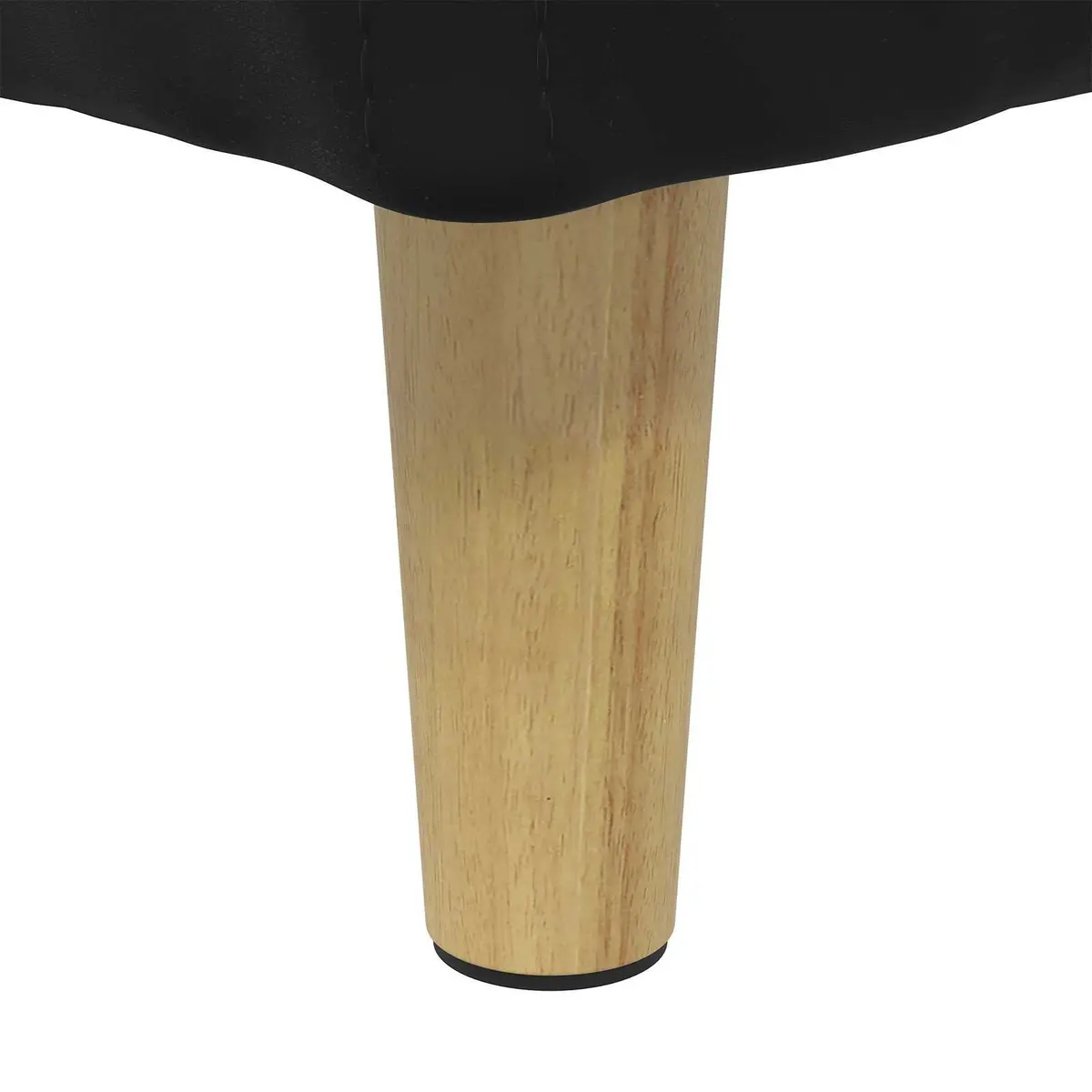 Storage Ottoman with Cushion Black Tufted Design Hidden Compartment Footrest