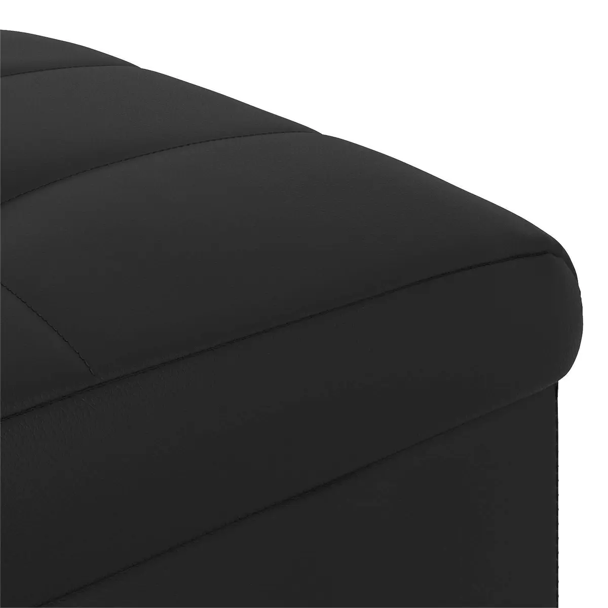 Storage Ottoman with Cushion Black Tufted Design Hidden Storage Footrest Seat