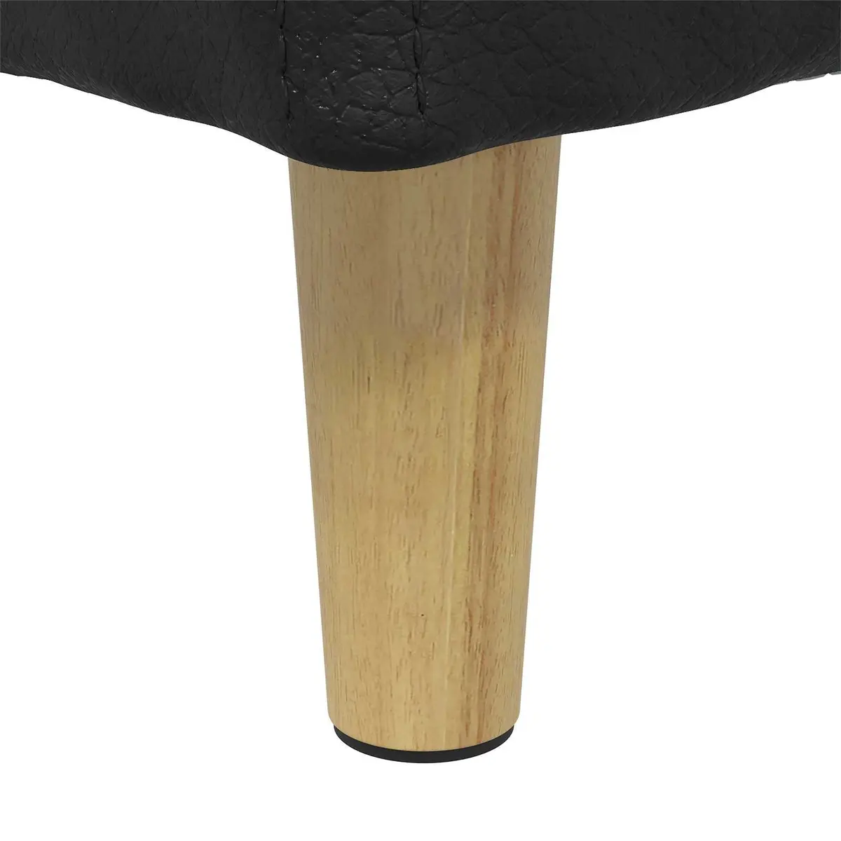 Storage Ottoman with Cushion Black Tufted Design Hidden Storage Footrest Seat