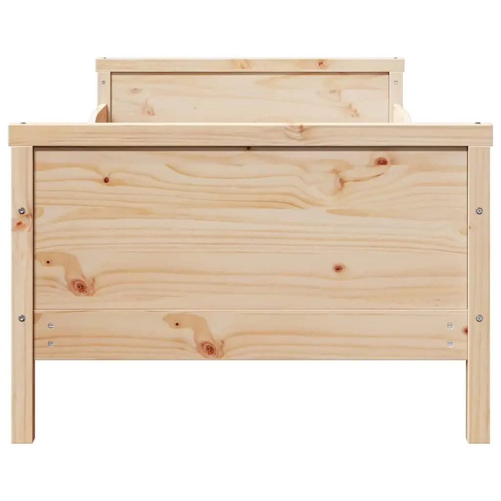 Bed Frame Beige 80 x 200 cm Engineered Wood Headboard Footboard Kids Bedroom Furniture