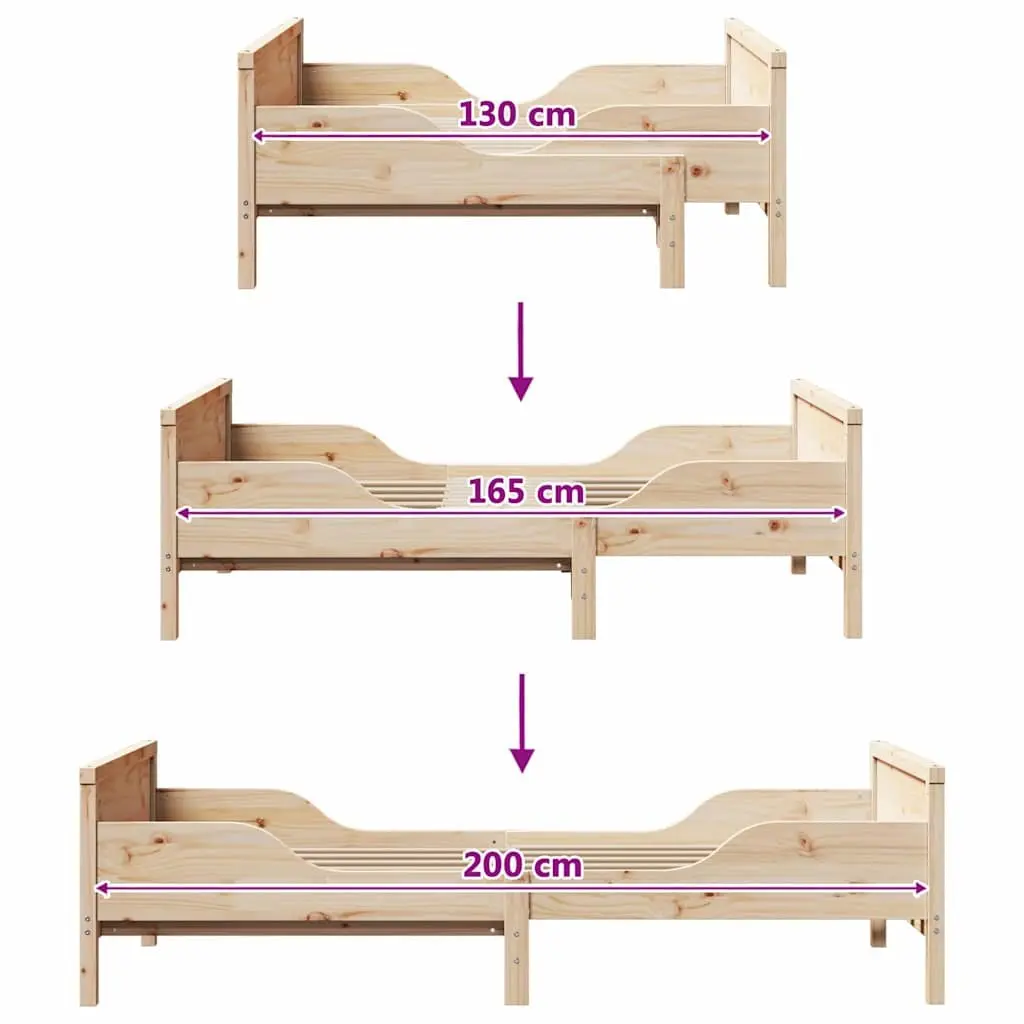 Bed Frame Beige 80 x 200 cm Engineered Wood Headboard Footboard Kids Bedroom Furniture