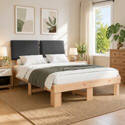 Grey Upholstered Bed Frame 150 x 200 cm for Your Home