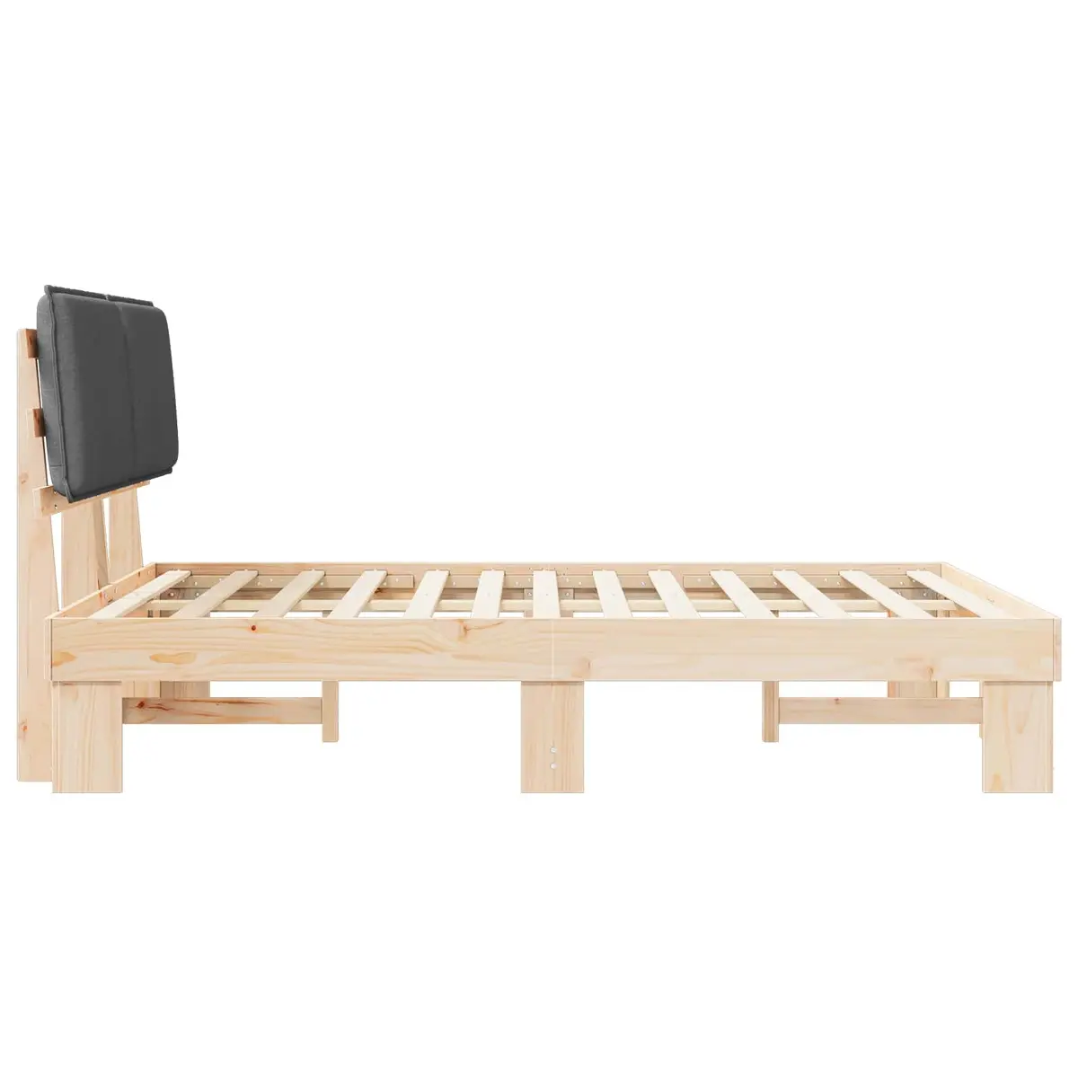 Bed Frame with Upholstered Headboard Grey 150 x 200 cm Modern Bedroom Furniture